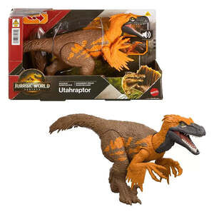Mattel Jurassic World Rebirth Wild Roar Utahraptor Action Figure with Sound